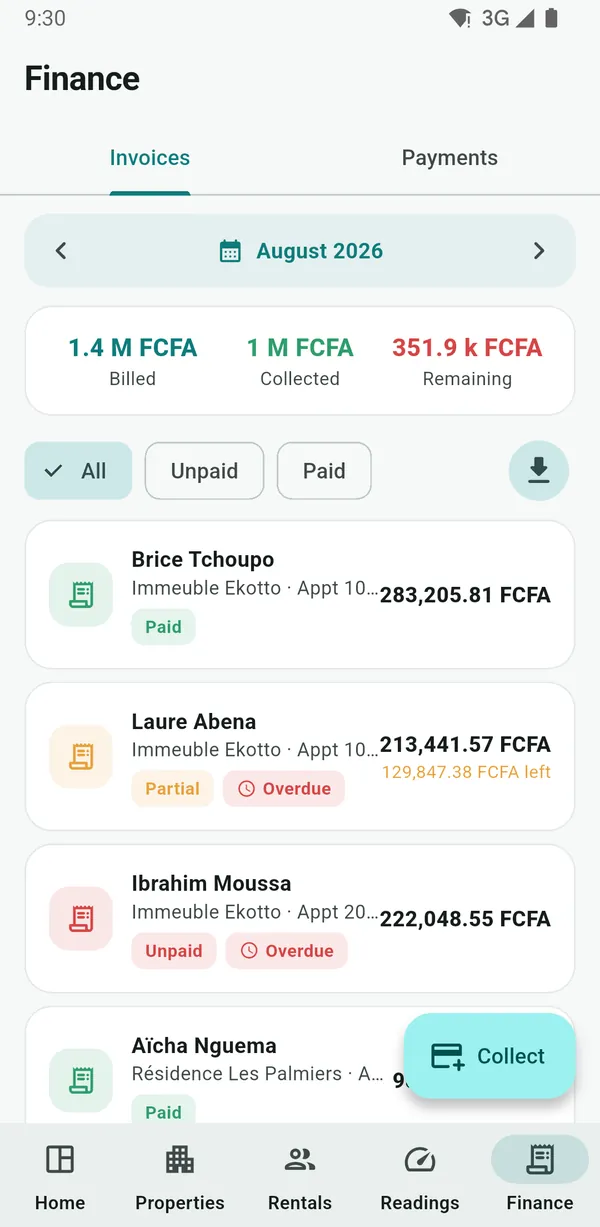 NHimmo screenshot: Invoices of the month