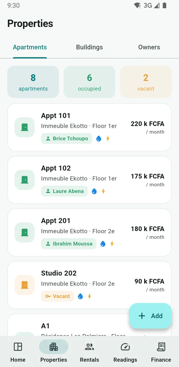 NHimmo screenshot: Properties and apartments